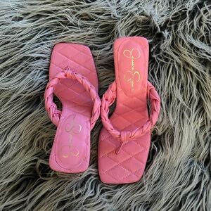 NWOT Jessica Simpson braided pink heeled sandal